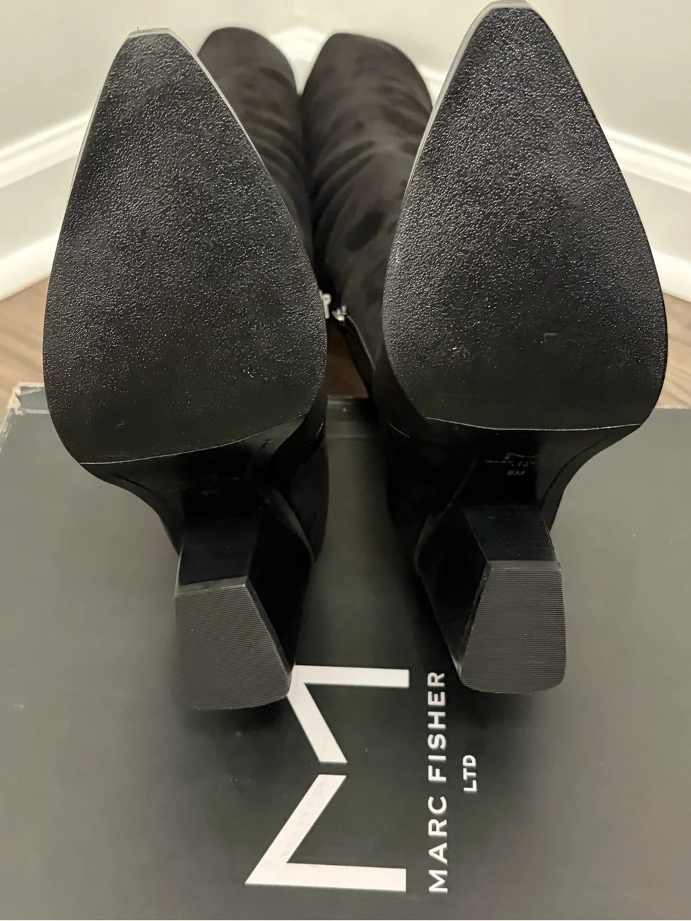 Marc Fisher Black Over-the-Knee Suede Boots
